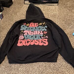 Black Hoodie with Colorful Print